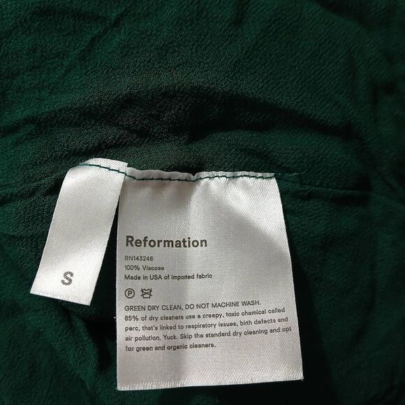 Reformation womens small lucky mini wrap emerald green dress - Picture 5 of 6